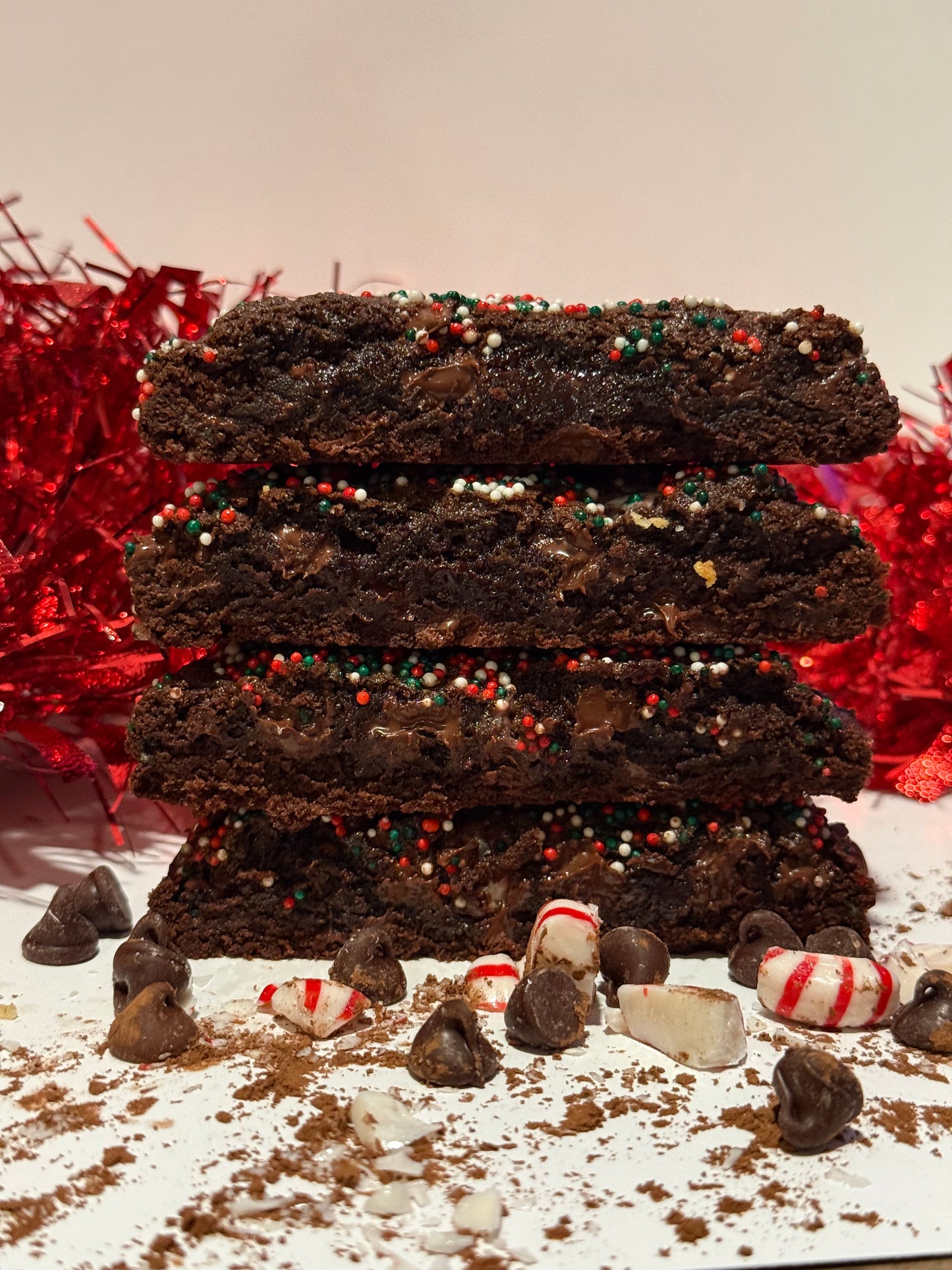Triple Chocolate Peppermint Fudge Cookie